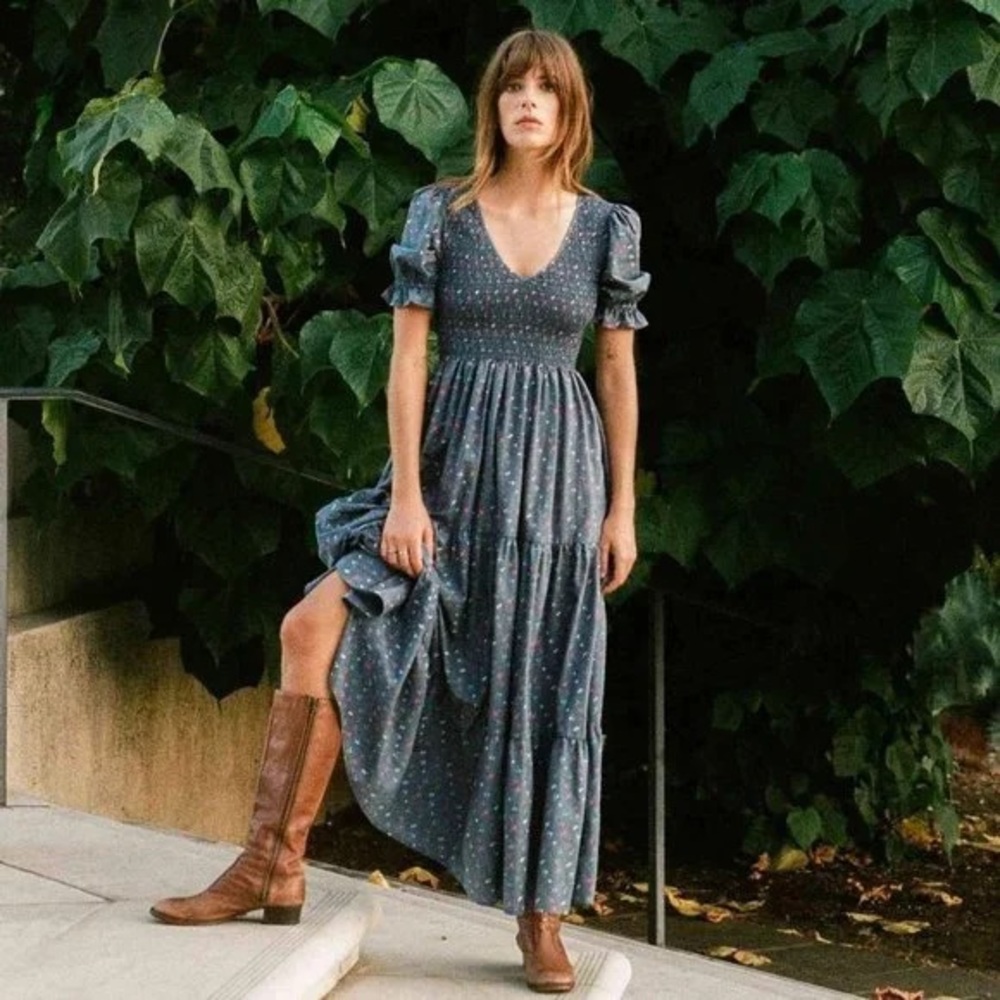 NWT Christy Dawn The Brooklyn Dress In Lapis Aster Garden Women’s size small 🤍
